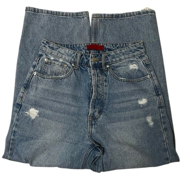 Signature8 Light Blue Relaxed Distressed Jeans Size Small - Picture 1 of 6